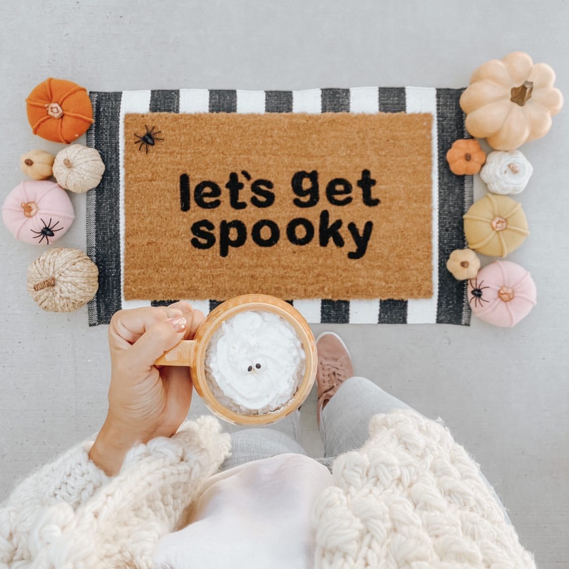 let's get spooky halloween doormat DIY project 