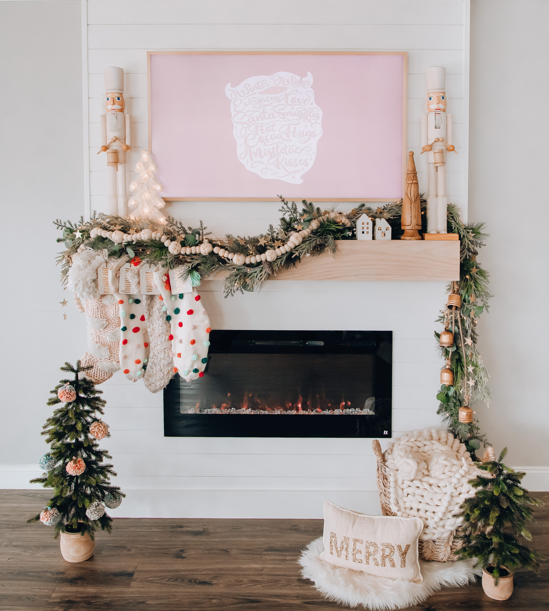 DIY Christmas mantel with boho vibes