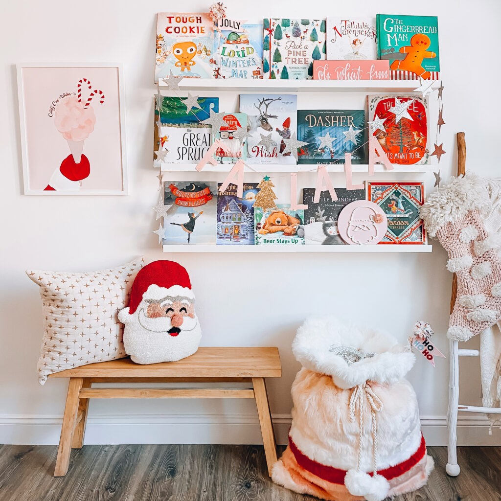 holiday books, santa, stocking