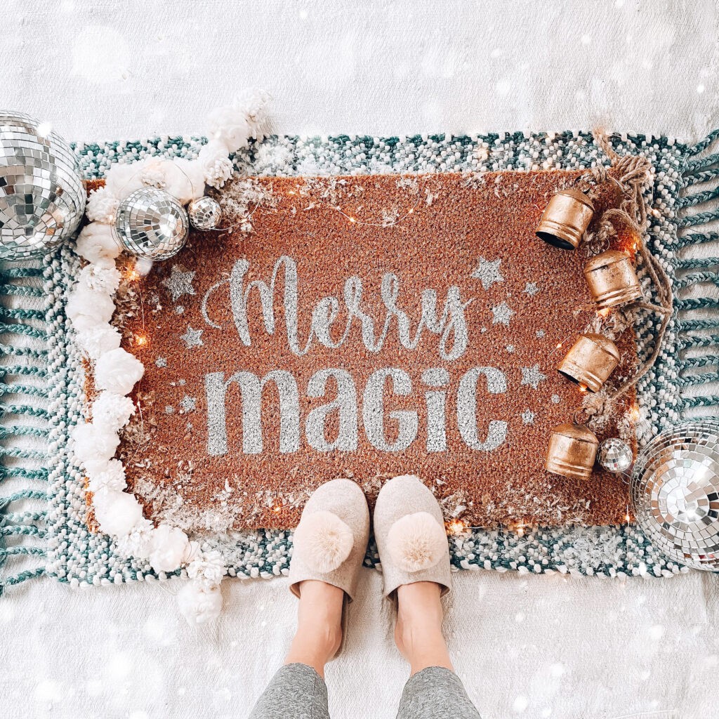 holiday door mat, christmas 