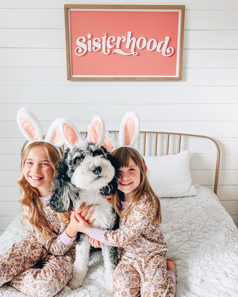 Easter pajamas for Kids Bunny Ears with Dog