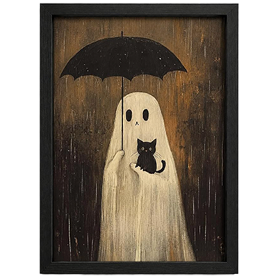 Ghost & Cat Art Print